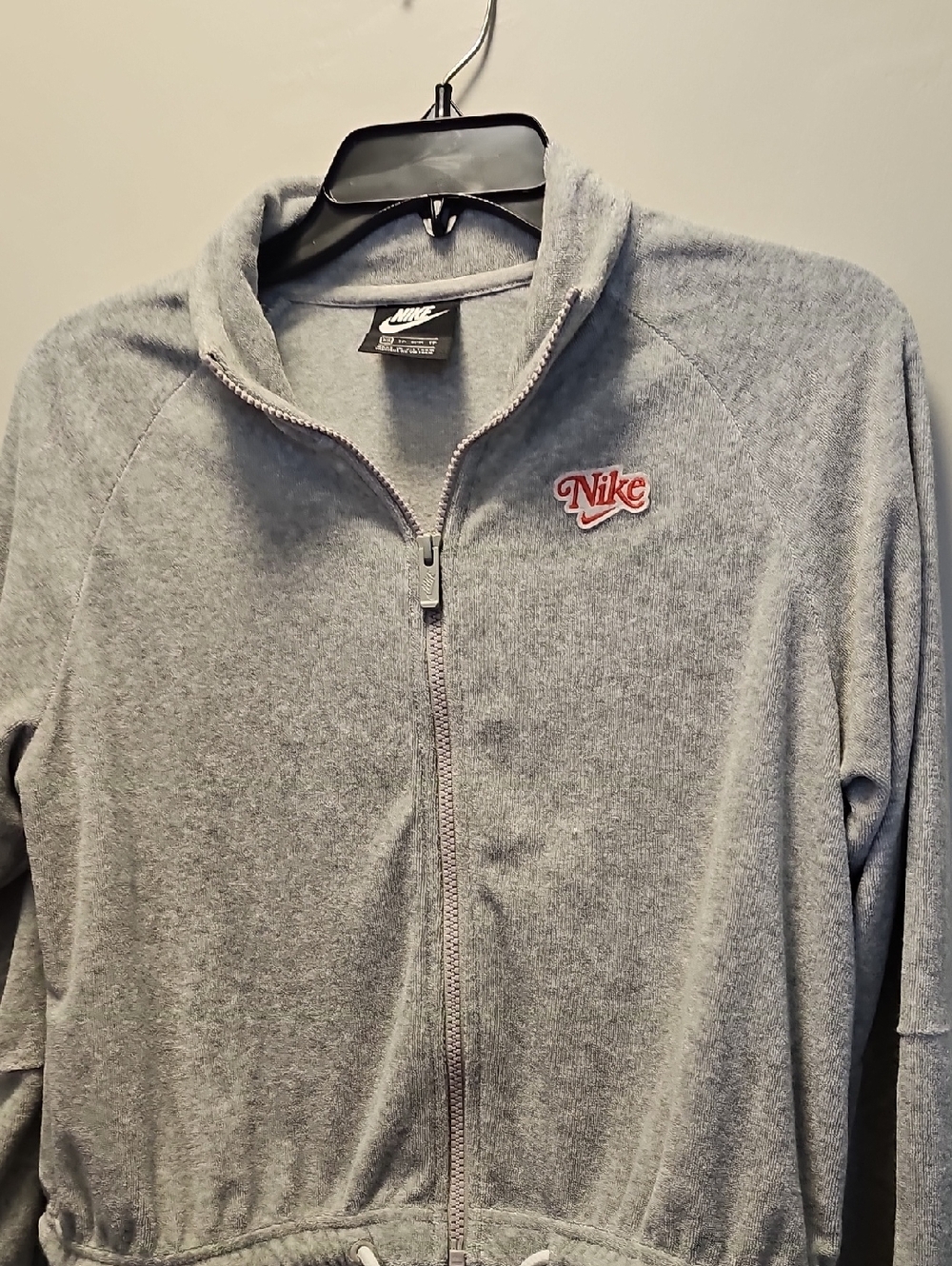 Moving Sale! Nike Light Gray Full-Zip Jacket with Red Logo Patch